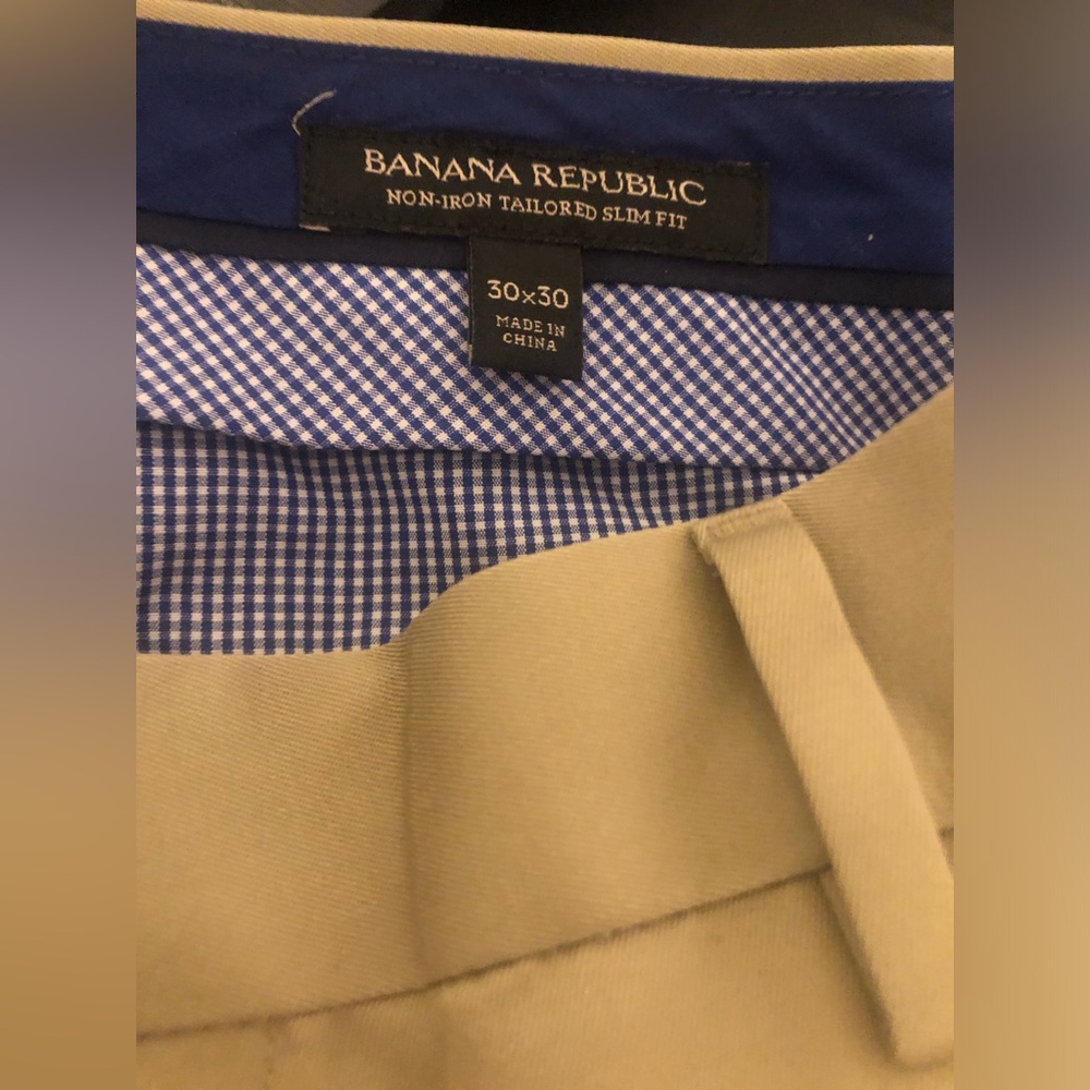 Banana Republic Men's Khaki Dress Pants - Tailored Slim Fit
